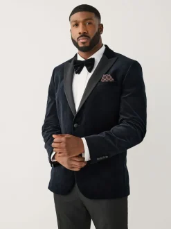 Noir - Moulant - Blazer Motionflex Extensible en velours