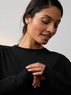 Noir - Nike haut décontracté Dri-FIT à manches longues