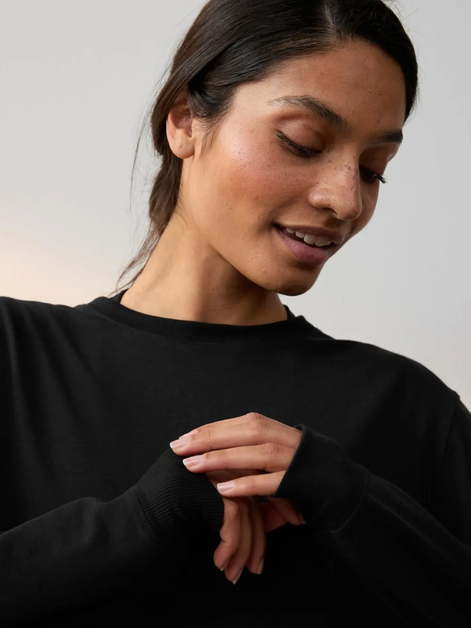 Noir - Nike haut décontracté Dri-FIT à manches longues