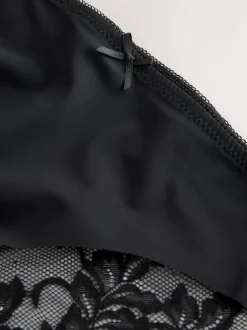 Noir - No VPL Lace Back Briefs 3 Pack