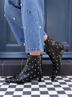 Noir - Novo bottines Kiki cloutées à talon bas