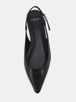 Noir - Novo Chaussures à bride arrière à talon bas et bout pointu