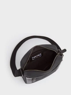 Noir - Osprey London The Small Grantham Besace Sac en toile cirée et cuir