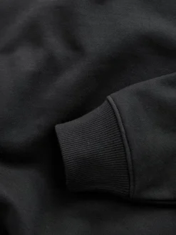 Noir - Oversize - Sweat-shirt épais à Col rond riche en coton