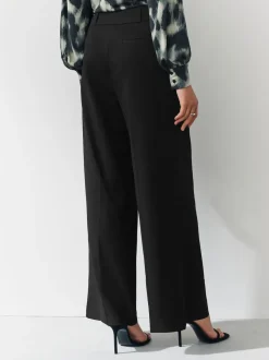 Noir - Pantalon ajusté coupe large