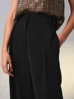 Noir - Pantalon ample à dos élastique