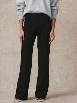 Noir - Pantalon ample en jersey point de Rome lissant