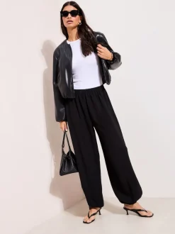 Noir - Pantalon ballon Friends Like These à taille élastique