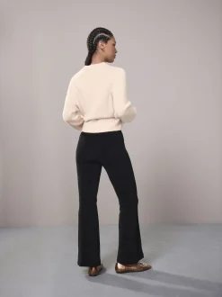 Noir - Pantalon bootcut en velours côtelé lissant