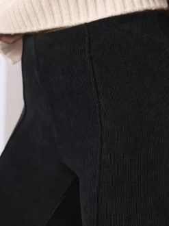 Noir - Pantalon bootcut en velours côtelé lissant