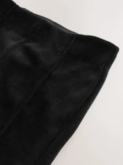 Noir - Pantalon bootcut en velours côtelé lissant