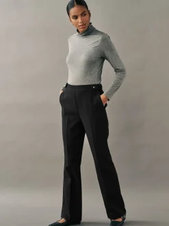 Noir - Pantalon bootcut habillé