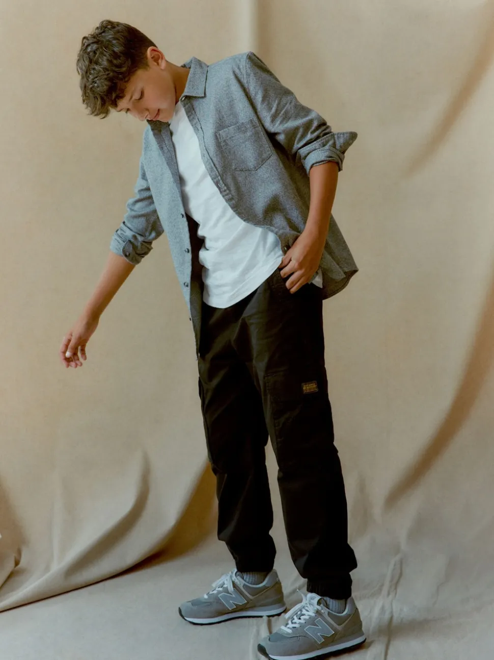 Noir - Pantalon cargo (3-16ans)