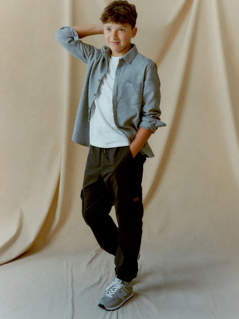 Noir - Pantalon cargo (3-16ans)