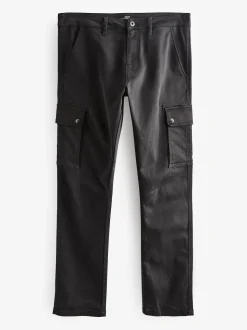 Noir - Pantalon cargo coupe ajustée Motionflex stretch