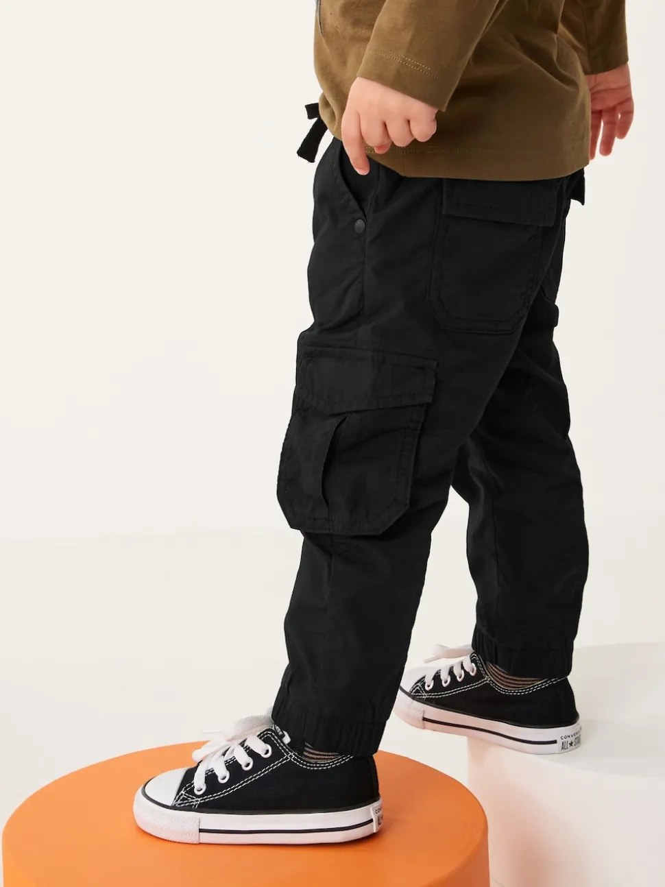Noir - Pantalon cargo doublé (3mths-7yrs)