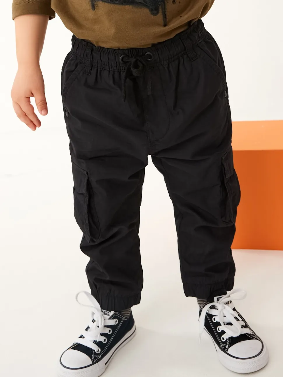 Noir - Pantalon cargo doublé (3mths-7yrs)