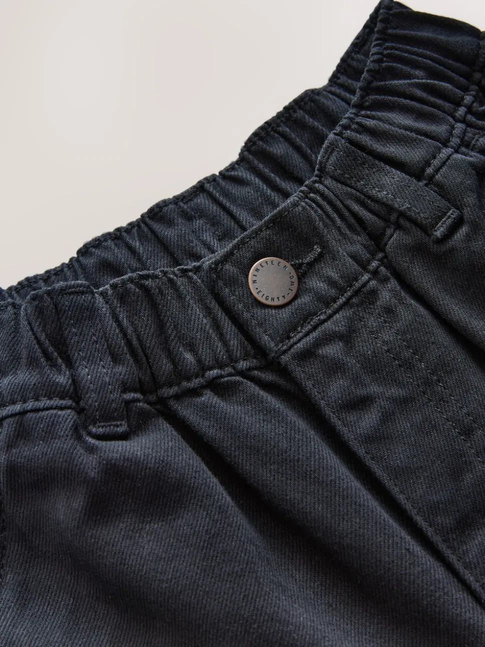 Noir - Pantalon cargo en coton tissé en sergé (3-16ans)