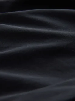 Noir - Pantalon cargo stretch en coton