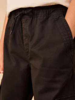 Noir - Pantalon cargo tissé (3-16ans)
