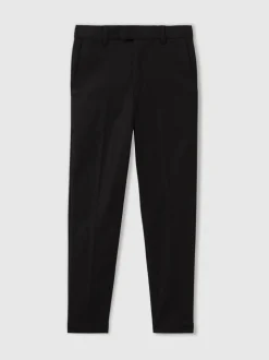 Noir - Pantalon chino ajusté Reiss Eastbury en coton mélangé