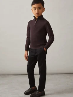 Noir - Pantalon chino ajusté Reiss Eastbury en coton mélangé