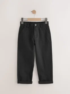 Noir - Pantalon chino extensible (3-17ans)