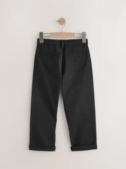Noir - Pantalon chino extensible (3-17ans)