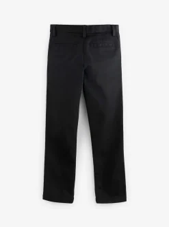 Noir - Pantalon chino extensible (3-17ans)