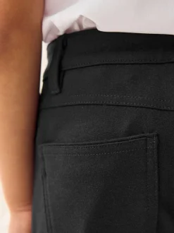 Noir - Pantalon d'école skinny extensible en jersey (3-18ans)