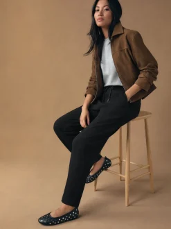 Noir - Pantalon de jogging fuselé en jersey