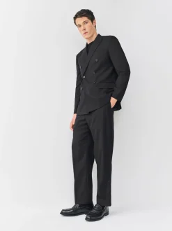 Noir - Pantalon de smoking coupe décontractée