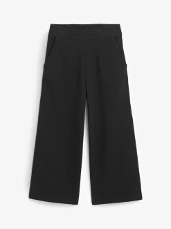 Noir - Pantalon en jersey à jambes larges (3-16ans)