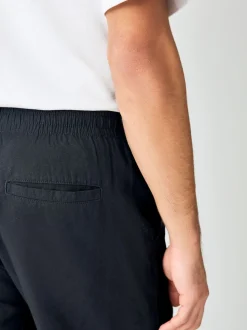 Noir - Pantalon élégant en lin et coton Blend