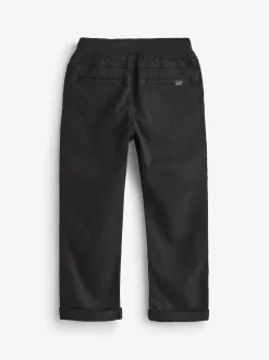 Noir - Pantalon Pull-On à Taille Côtelée (3-16ans)