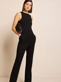 Noir - Pantalon sablier ajusté