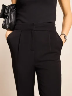 Noir - Pantalon sablier ajusté