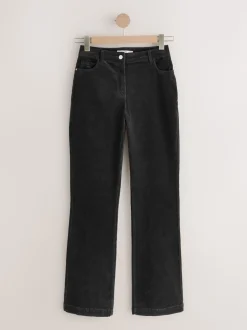 Noir - Pantalon sablier bootcut en velours côtelé