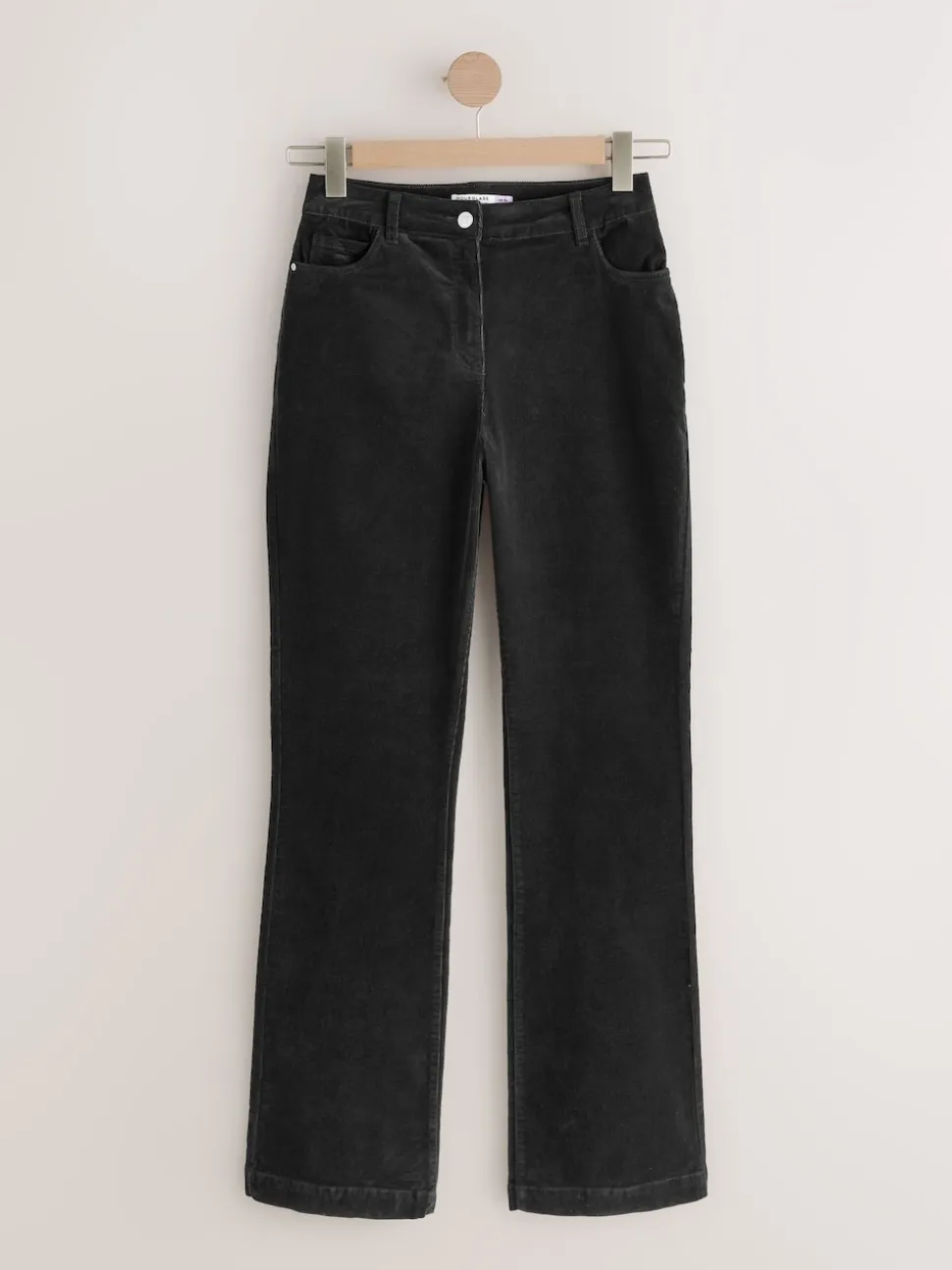 Noir - Pantalon sablier bootcut en velours côtelé