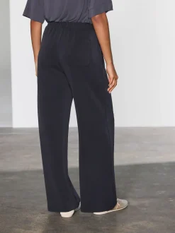 Noir - Pantalons Amples à enfiler en jersey ultra-doux modal Mélange