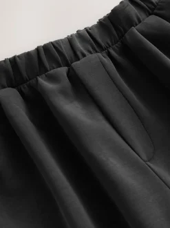 Noir - Pantalons Amples à enfiler en jersey ultra-doux modal Mélange