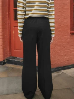 Noir - Pantalons amples à taille écharpe