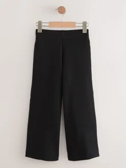 Noir - Pantalons Amples en jersey extensible en coton riche (3-17ans)