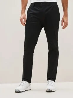 Noir - Pantalons chino stretch Imperméable Golf