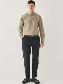 Noir - Pantalons chinos extensibles plissés simples