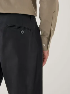 Noir - Pantalons chinos extensibles plissés simples