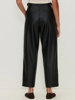 Noir - Pantalons coupe ballon en similicuir