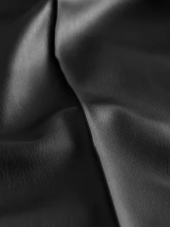 Noir - Pantalons coupe droite en faux cuir