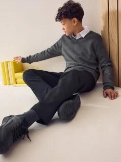 Noir - Pantalons d’école Coupe droite (3-17ans)