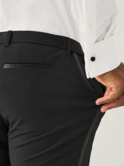 Noir - Pantalons de costume ajusté aux muscles Motionflex extensible